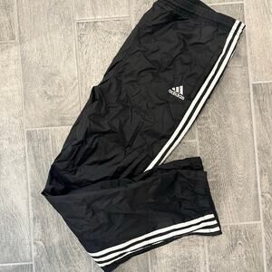 Vintage Adidas Mens Pants Three Stripe Trackpant Nylon Windbreaker Y2K | Sz L